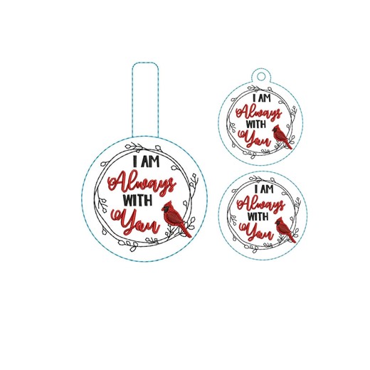 Cardinal Memory Key Fob Machine Embroidery Design – 4x4 Hoop (digital File) - Etsy