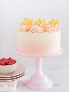 Light and Fluffy Coconut Lemon Raspberry Cake