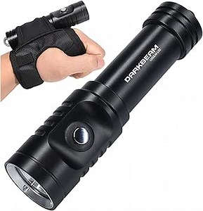 DARKBEAM Diving Wrist Flashlight Rechargeable, Underwater Dive Lights Scuba Gear, L2 Super Bright Flashlights LED 1200 Lumen, Water Resistant Handheld Torch Battery-Powered for Camping, Emergency