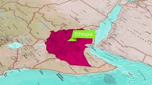 Map of Ethiopia with title displayed. geography of Ethiopia.