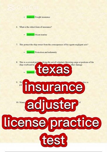 texas insurance adjuster license practice test