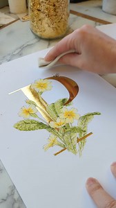 It's been as sad and grey as Eeyore's 🫏 behind in Somerset today! Here's a little gilding medley to counteract the heavy skies and make your eyes twinkle. #goldleaf #botanical #flowerlover | Theodora Gould Designs