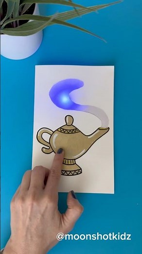 How to make a working Aladdin magic lamp light-up card out of paper using conductive tape and LEDs