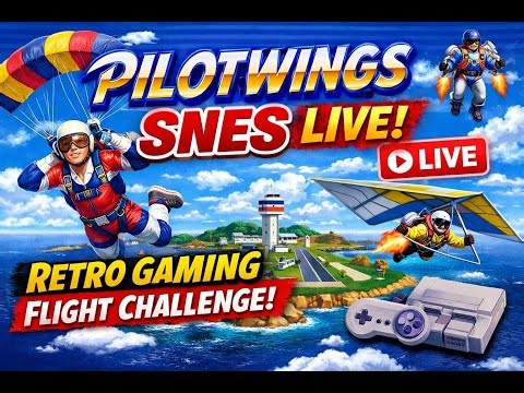 Pilotwings SNES LIVE 🔥 Retro Gaming Challenge | Super Nintendo Flight Simulator Gameplay Nostalgia