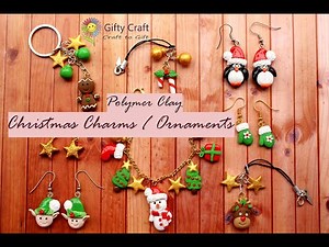 Christmas Charms, Ornaments Polymer Clay DIY | Handmade Charms | Christmas Gift | Free Clay Tutorial