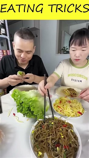 Prank husband - hide the chicken in the potatoes, he can only eat sticks