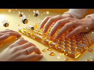 Typing on a Honey Keyboard… Why Is This So Relaxing? 🐝⌨️ 8k