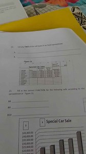 List any TWO of the cell types in an Excel spreadsheet.A.B.... | Filo