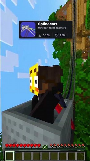 Minecraft Roller Coaster Mod! #shorts