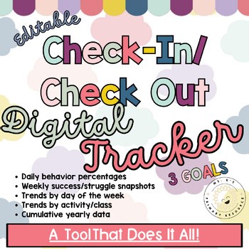 Check-In/Check-Out (CICO) Editable & Digital Positive Behavior Tracker 3 Goals