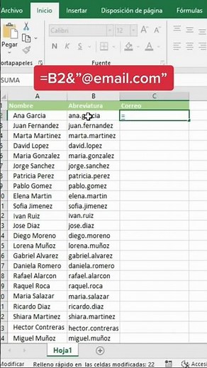 Como GENERAR varios CORREOS corporativos RÁPIDAMENTE en EXCEL #exceltutorial #shorts