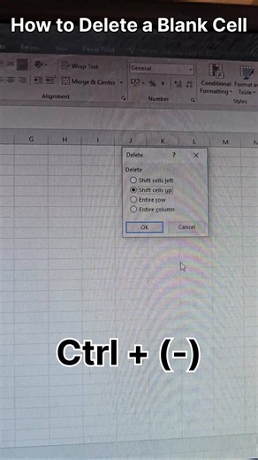 How to Delete a Blank Cell in Excel #ytshorts #excel #automobile #trending #computer #cic #joinus