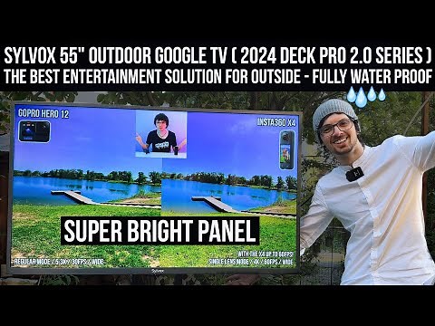2024's Best Outdoor TV! - Sylvox 55" Outdoor Google TV-2024 Deck Pro 2.0 Review & Test (Rain Test)