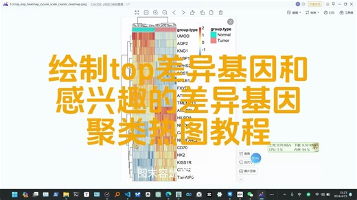 绘制top差异基因和感兴趣的差异基因聚类热图教程，欢迎关注我直播间跟我学习生信和连麦交流各种生信问题，我晚上直播跟大家答疑解惑和解答世间万物