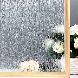 VELIMAX Rain Glass Window Film Privacy Static Window Clings Decorative Glass Sticker for Home Office Removable UV Protection Heat Control 35.4 x 78.7 inches