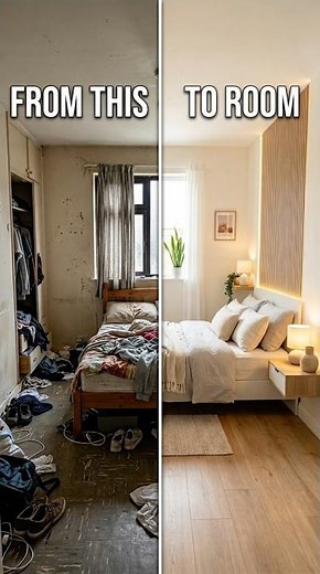 From Messy Bedroom to Aesthetic Minimalist Room 😱