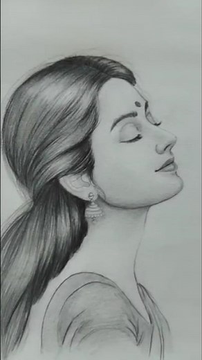 Beutiful natural girl drawing sketch #art