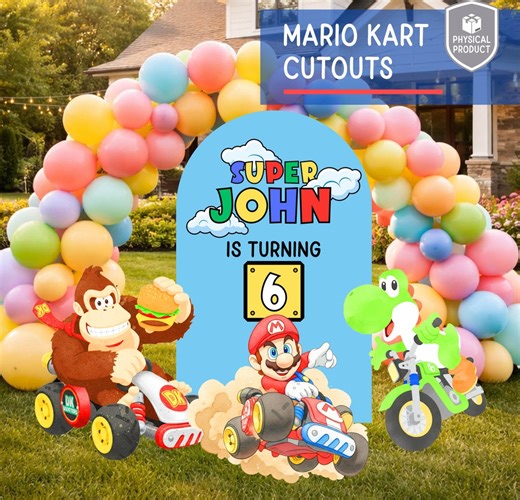 Mario Kart Cutouts, Yard Sign, Boys Birthday Decoration, Super Mario Party Decor, Backdrop - Etsy
