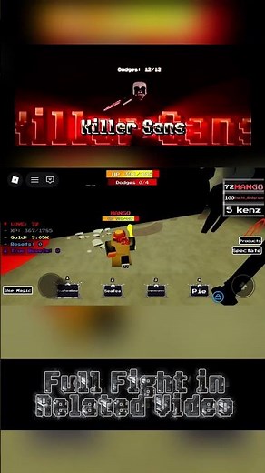 Killer Sans //UTMM: PT\\\\ #utmm #roblox #undertale #killersans #sans #rpg #boss #bossfight