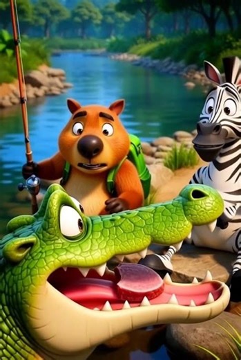 Si Kapi memancing 🐟 #shorts #youtubeshorts #KapiSiKapibara #kapibara #capybara #animasi #animation