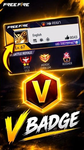 Free Fire V Badge Code 🔥⚡ #shorts