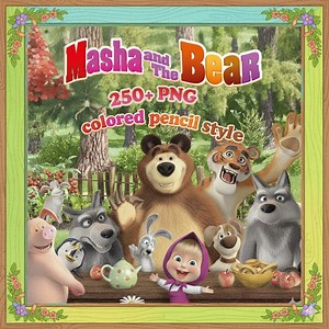 250  Masha and the Bear PNG Bundle - Etsy