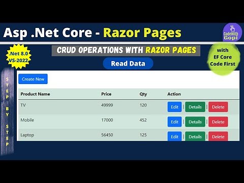 📘 ASP.NET Core Razor Pages CRUD Tutorial (.NET 8) – 🔍 Read Data with Entity Framework Core