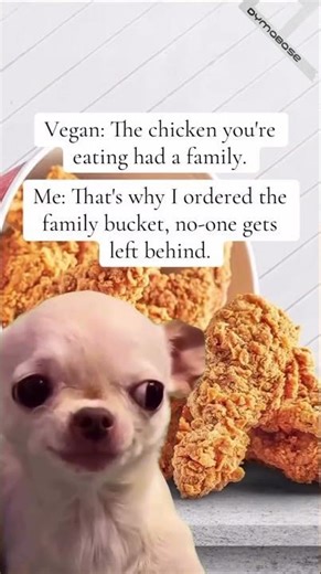 Buying the family bucket so no one gets left behind - Evil Chihuahua Meme