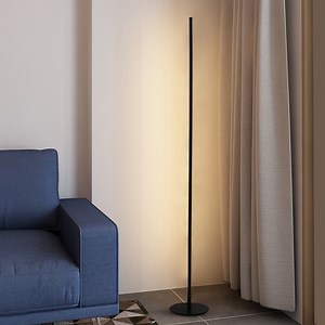 [Hot Item] European Style Black Metal LED Linear Floor Lamp Standing Light for Living Room Art Home Decor
