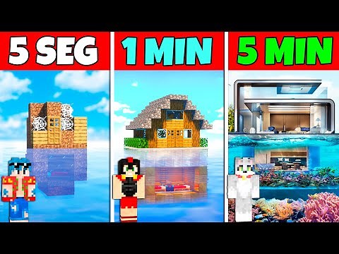 Construimos LA MEJOR CASA DE LUJO para COMPAS 😂⏰ EN 5 SEGUNDOS VS 1 MINUTO VS 5 MINUTOS 😱 MINECRAFT