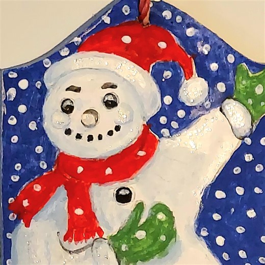 Mr. Snow – Original Hand-painted Snowman on Recycled Wood - Etsy