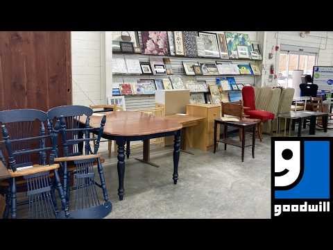 GOODWILL SHOP WITH ME FURNITURE DESKS ARMCHAIRS TABLES DECOR KITCHENWARE SHOPPING STORE WALK THROUGH