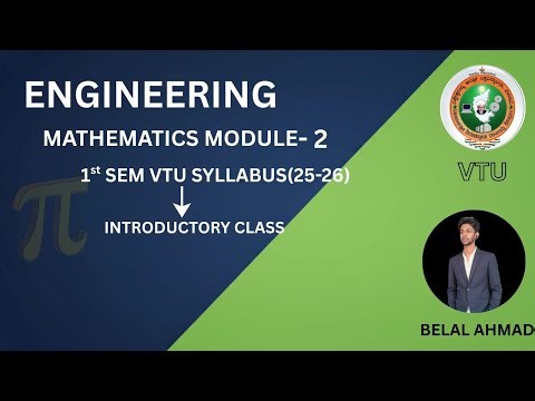 VTU Engineering Mathematics||M-1||1BMATS Module-2||Introductory class