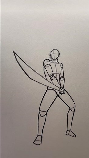 How to Draw a Swordsman ⭐️Tutorial⭐️ #art #draw #sketch #sword #swordsman #tutorial #howtodraw #pose
