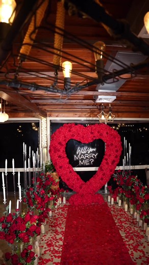 Romantic Surprise Proposal with Beautiful Flowers