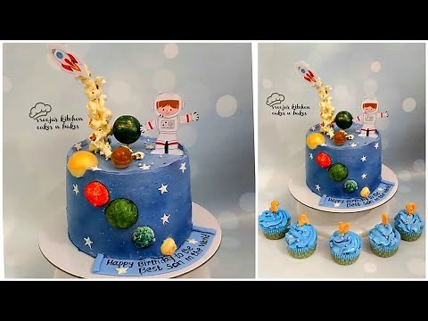 Space theme cake | Easy Illusion Cake | Solar System Cake | Astronaut Cake | Solar System Cake
