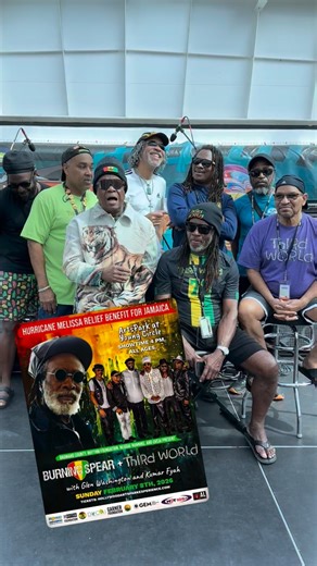 🎶 Sunday February 8 📍Hollywood Arts Park ⏰ 3pm Gate Opens 3:40 pm to 4:40 pm Glen Washington 5:00 pm to 6:10 pm Third World & Kumar Fyah 6:30 pm to 8:00 pm Burning Spear Supporting Hurricane Melissa restoration in Jamaica and a big musical salute to the great Cat Coore (“You know we Love You, right”) Powered by Mayor Josh Levy, the City of Hollywood, Tanto Irie, Hot 105 and the Rhythm Foundation 🎟️ ticket promo code JALOVE | THIRD WORLD