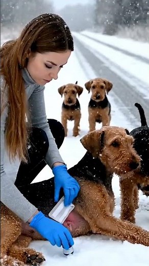 Kind Woman Rescues Injured Airedale Terrier 🐕 | Heartwarming Animal Rescue#shorts