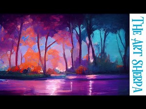 How to paint Abstract Autumn forest 🍂🍁 EASY acrylics for beginners: A step-by-step tutorial