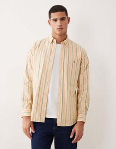 Polo Ralph Lauren long sleeve stripe shirt in yellow and green | ASOS