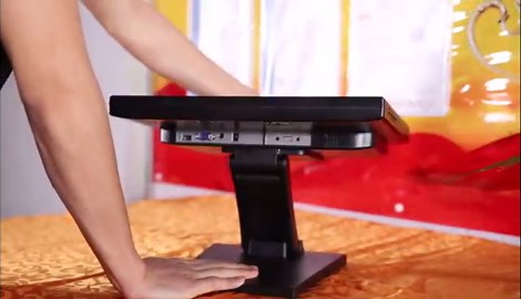 17 Inch LCD Touchscreen Monitor, Multi Touch Monitor w/Adjust Kickstand POS Touchscreen Monitor 1280*1024 Square Touch Screen Monitor with VGA DC USB Ports for Retail Restaurant Bar Warehouse