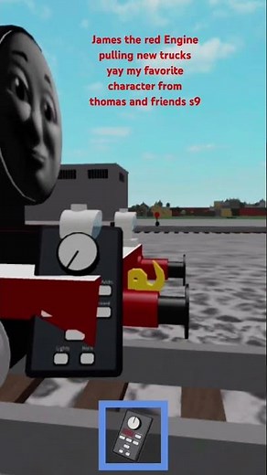 James the red Engine pulling new trucks yay my favorite character from thomas and friends s9