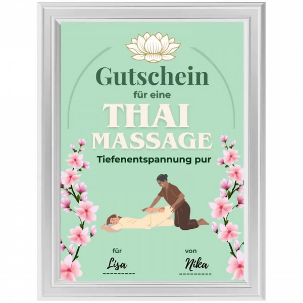 Printable Thai Massage Gift Certificate | Traditional Massage Gift Gift (digital) | Wellness Template for Thai Massage | PDF A4 A5 Download | - Etsy