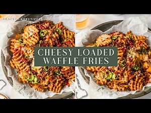 Cheesy Loaded Waffle Fries with Bacon