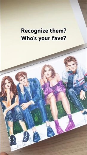 Sketchbook | Color pencils drawing | Stranger things | Steve - Joe Keery | Robin Buckley | Nancy