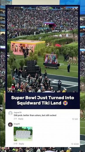Super Bowl Just Turned Into Squidward Tiki Land 😭 #nfl #superbowl #shorts