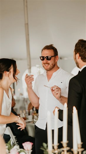 Definitely one of the most fun weddings we have had! Shoutout to @ajthesac - he really knew exactly how to work the crowd and was so much fun to watch!! Like this if you would do something like this for your wedding 👍 Share this with your friends getting married! 📩 Venue: @goldpyramidhouse @goldpyramidpub Photo: @theindicollective Coordination: @firmlyrootedevents Hair/Makeup: @danigarciamua Decor: @the.crystal.bell Ceremony Pianist: @veronicagomollpiano Magician: @ajthesac DJ: @toastandjamdjs