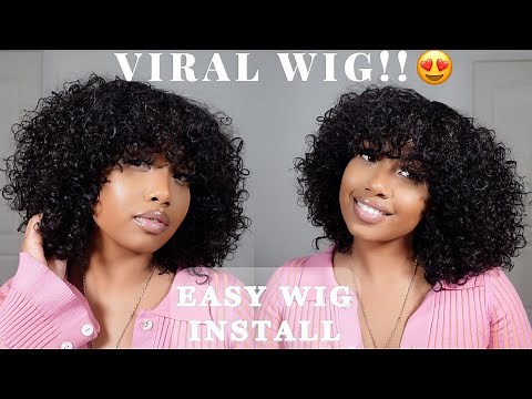 The Easiest Wig I Have Ever Tried!! | Tiktok Viral Curly Shag Bang Wig || Ft. Gorgius