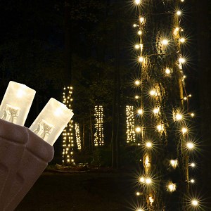 LED StretchNet Pro Tree Wrap Lights, Warm White, Brown Wire - Yard Envy