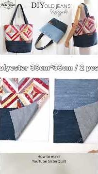 How to make recycled denim tote bag | sewing | easy | tutorial